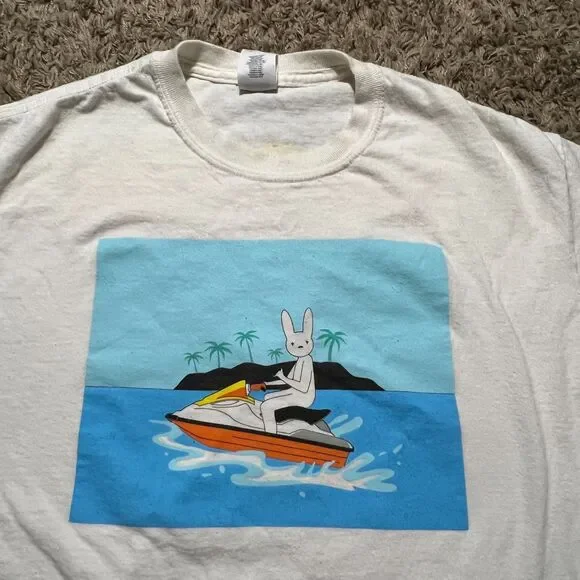 2019 Bad Bunny X100PRE Concert Tour T-Shirt White Double Sided Medium - Picture 2 of 6